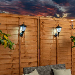 Valuelights Pack Of 2 Traditional Black Lantern Solar Wall Lights Outdoor Garden Fence Solar Lights - thumbnail 3