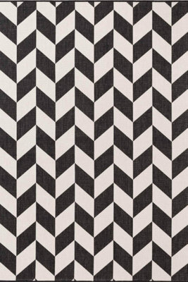 The Rugs Ted Baker Terrick Reversible Indoor Outdoor Rug Chevron Design In Black - image 1