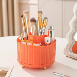 Thehotsale Orange Tabletop Rotating Cosmetic Storage Organizer - thumbnail 1