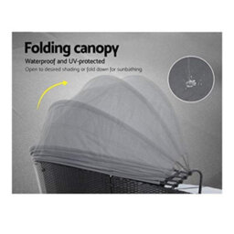 Evre Black Bali Day Bed Outdoor Garden Furniture Set With Canopy - Inc Weekend Delivery - thumbnail 2