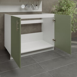 Jd Greta Adjustable Legs Kitchen Sink Unit 1000mm Cabinet With Doors - Sage Green Matt - thumbnail 3