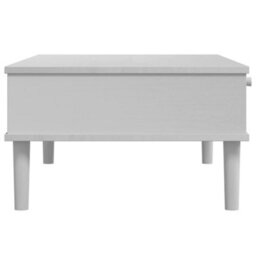 Berkfield Modern Coffee Table Senja Rattan Look White 100X55X33 Cm Solid Wood - thumbnail 7