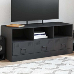 Berkfield Sturdy Tv Cabinet Anthracite 99X39X44 Cm Steel - thumbnail 2
