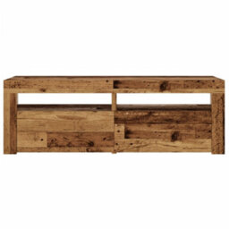 Berkfield Tv Cabinet With Led Lights Old Wood 120X35X40 Cm Engineered Wood - thumbnail 7