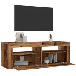 Berkfield Tv Cabinet With Led Lights Old Wood 120X35X40 Cm Engineered Wood - thumbnail 1