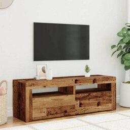 Berkfield Tv Cabinet With Led Lights Old Wood 120X35X40 Cm Engineered Wood - thumbnail 5
