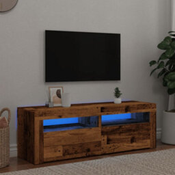 Berkfield Tv Cabinet With Led Lights Old Wood 120X35X40 Cm Engineered Wood - thumbnail 4