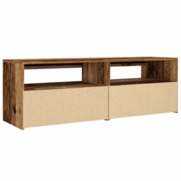 Berkfield Tv Cabinet With Led Lights Old Wood 120X35X40 Cm Engineered Wood - thumbnail 9