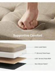 LEDREM Storage Ottoman Bench, 38 X 76 X 38 Cm, End Of Bed Bench, Storage Chest, For Living Room, Bedroom, Entryway, White - thumbnail 2