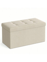 LEDREM Storage Ottoman Bench, 38 X 76 X 38 Cm, End Of Bed Bench, Storage Chest, For Living Room, Bedroom, Entryway, White - thumbnail 6
