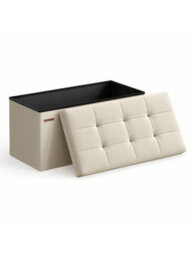 LEDREM Storage Ottoman Bench, 38 X 76 X 38 Cm, End Of Bed Bench, Storage Chest, For Living Room, Bedroom, Entryway, White - thumbnail 5