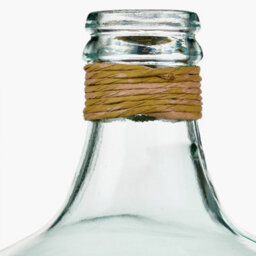 Pacific Lifestyle Medium Clear Recycled Glass Bottle Vase With Raffia Neck - thumbnail 4