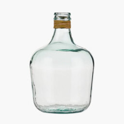 Pacific Lifestyle Medium Clear Recycled Glass Bottle Vase With Raffia Neck - thumbnail 2