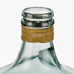 Pacific Lifestyle Medium Clear Recycled Glass Bottle Vase With Raffia Neck - thumbnail 3