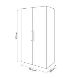 GoodHome Atomia Freestanding High Gloss White Particle Board Wardrobe (H)1875mm (W)1000mm (D)600mm - thumbnail 4
