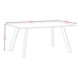 Urbn-Living Urbn Living 110Cm Dining Table & 4 Pcs Velvet Chairs Set Modern Metal Kitchen Furniture Concrete Table And Curly Yellow Chair - thumbnail 9