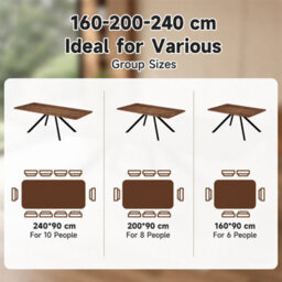 Matteo Extendable Dining Table - Walnut Effect, 160-240Cm - thumbnail 9