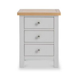 Farro Grey Bedside Table - Fully Assembled 3 Drawer Cabinet - By Roseland Furniture - thumbnail 3