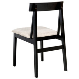 Beliani Set Of 2 Dining Chairs Isle Wood Black/ Beige - thumbnail 7