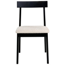 Beliani Set Of 2 Dining Chairs Isle Wood Black/ Beige - thumbnail 6