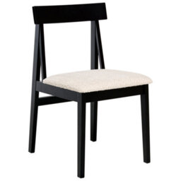Beliani Set Of 2 Dining Chairs Isle Wood Black/ Beige - thumbnail 5