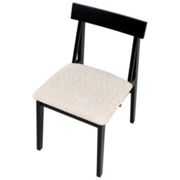 Beliani Set Of 2 Dining Chairs Isle Wood Black/ Beige - thumbnail 8