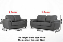 Lugo 3+2 Sofa Set Faux Leather Grey - thumbnail 8