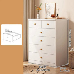6 Drawer Wide Tall Chest Cabinet Large Storage Bedside Bedroom Furniture Unit - thumbnail 4
