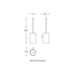 Cosmic Toilet Brush, Wall-Mounted, Chrome, Architect S+ Collection - thumbnail 6
