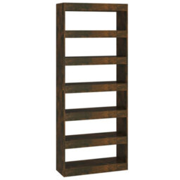 Berkfield Book Cabinet/room Divider Smoked Oak 80X30X198 Cm Engineered Wood - thumbnail 2