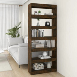 Berkfield Book Cabinet/room Divider Smoked Oak 80X30X198 Cm Engineered Wood - thumbnail 1