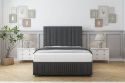 "Comfort The Foxy Graphite Dumfries Divan Bed Set No Drawers - 26"" Strutted & 12"" Footboard 5' King"