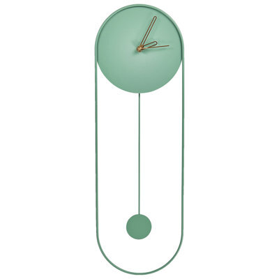 Beliani Wall Clock Salvan 20 Cm Metal Light Green - image 1