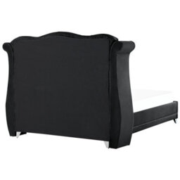 Beliani Bed Velvet Ayette 180 X 200 Cm (Eu Super King) Black - thumbnail 6