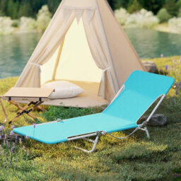 Gainoom 2 Pieces Outdoor Folding Chaise Lounge 5-Position Beach Recliner Portable Sun Tanning Chair Camping Cot - thumbnail 5