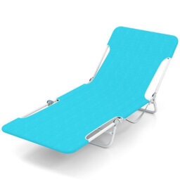 Gainoom 2 Pieces Outdoor Folding Chaise Lounge 5-Position Beach Recliner Portable Sun Tanning Chair Camping Cot