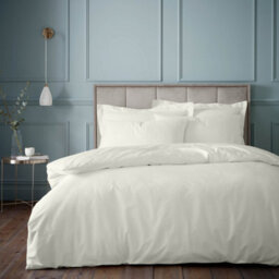Bianca 180 Thread Count Egyptian Cotton Super King Duvet Cover Set With Pillowcases Cream