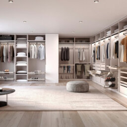 Emuca Pull-Out Side Shoe Rack For Closets And Walk-In Closets Hack, Left, Painted Stone Grey, Steel - thumbnail 2
