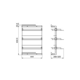 Emuca Pull-Out Side Shoe Rack For Closets And Walk-In Closets Hack, Left, Painted Stone Grey, Steel - thumbnail 3