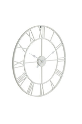 White Skeleton Wall Clock, Modern Minimalist Geometric Design - image 1