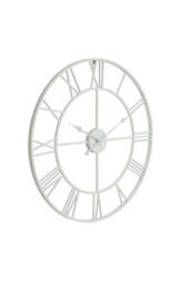 White Skeleton Wall Clock, Modern Minimalist Geometric Design - thumbnail 1