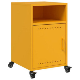 Berkfield Bedside Cabinets 2 Pcs Mustard Yellow 36X39X59 Cm Steel - thumbnail 6