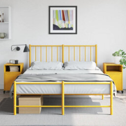 Berkfield Bedside Cabinets 2 Pcs Mustard Yellow 36X39X59 Cm Steel - thumbnail 3