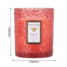 Darphe Red Embossing Glass Cup Soy Wax Oud Rose Scented Candle, 7Cm (Dia.) X 9Cm (H) - thumbnail 5