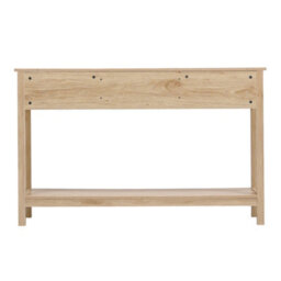 Living And Home Rustic Wood Console Table With 3 Rattan Drawer - thumbnail 4