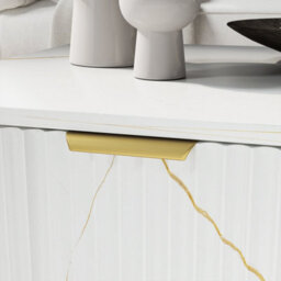 Wyld Haus Lima White Marble-Effect Coffee Table With Gold Accents And 2 Storage Drawers, L100 X D50 X H40 Cm - thumbnail 7