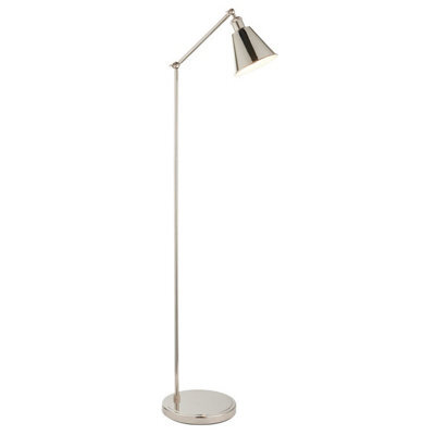 Luminosa Lighting Luminosa Hal Task Floor Lamp Bright Nickel Plate, 1X E27 - image 1