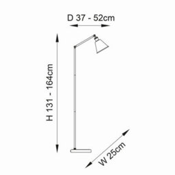 Luminosa Lighting Luminosa Hal Task Floor Lamp Bright Nickel Plate, 1X E27 - thumbnail 7
