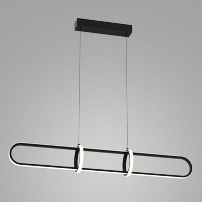 Luminosa Lighting Luminosa Modern Led Hanging Pendant Black, Warm White 3000K 1300Lm Dimmable