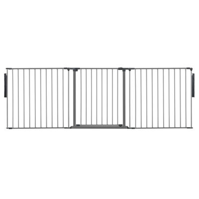 Safetots Premium Multi Panel Room Divider, Up To 226Cm Wide, Grey, 70Cm Tall, Flexible Barrier With Door For Baby And Toddler - image 1